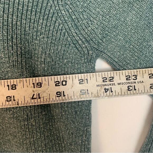 Lululemon womens size 10 merino wool sweater green knit pullover crew neck tide - Picture 7 of 10